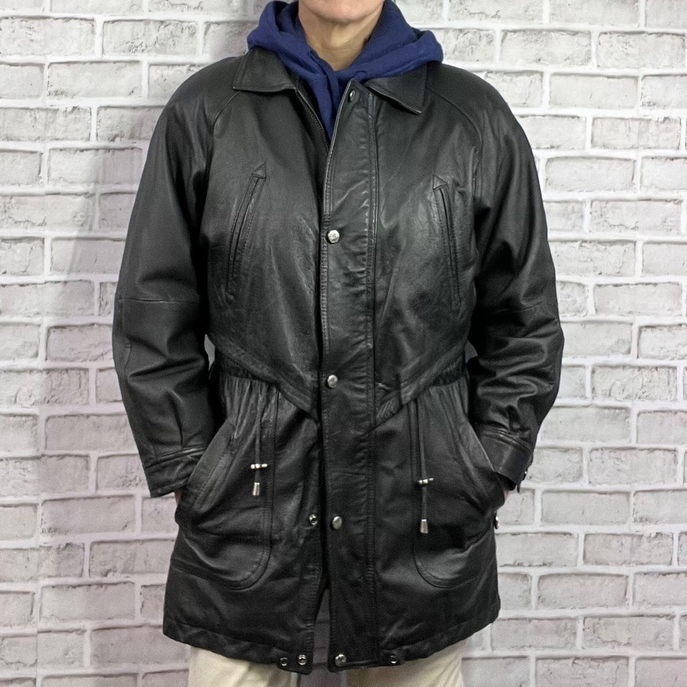 |•WILSONS LEATHER•| Thigh Length Leather Jacket Size Medium